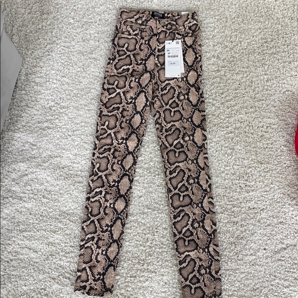 Zara snake print jeans